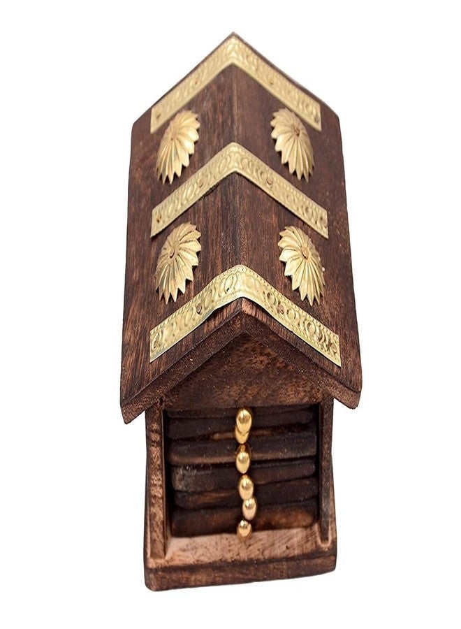 Kundi Handmade Hut Style Wooden Coaster Set with Holder | Hot & Cold Drink Coasters for Tea, Coffee & Dining Table Decor - Image 5